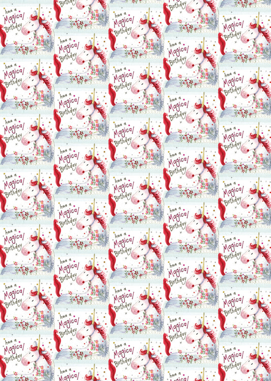 UNICORN FOLDED GIFTWRAP SGW09