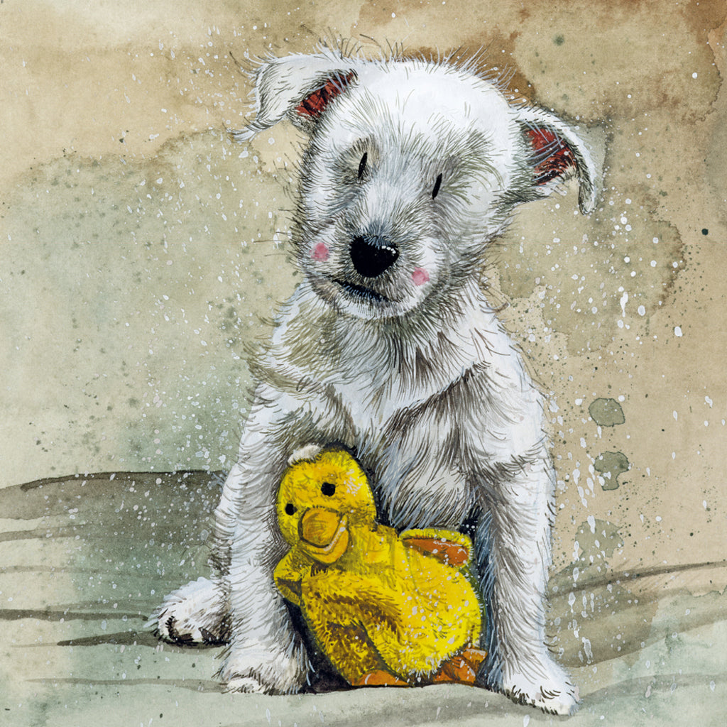 WESTIE AND TOY BLANK CARD AC860