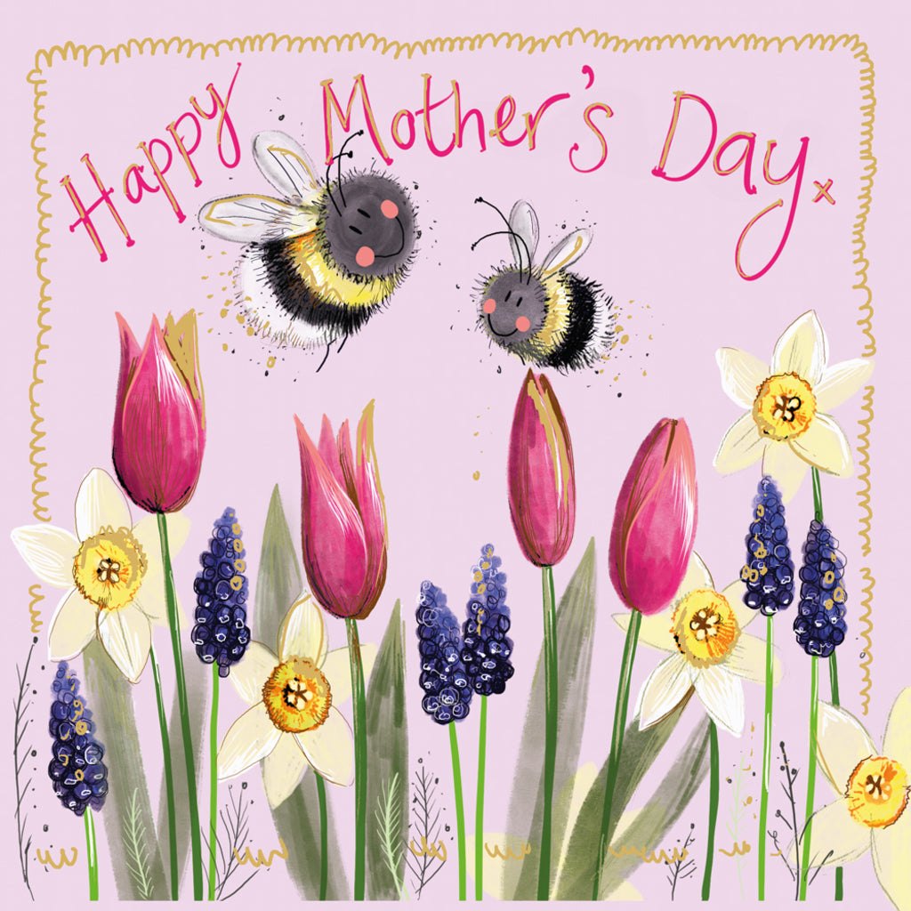 SPRS54 BEE SPRING GARDEN MOTHERS DAY CARD SPRS54