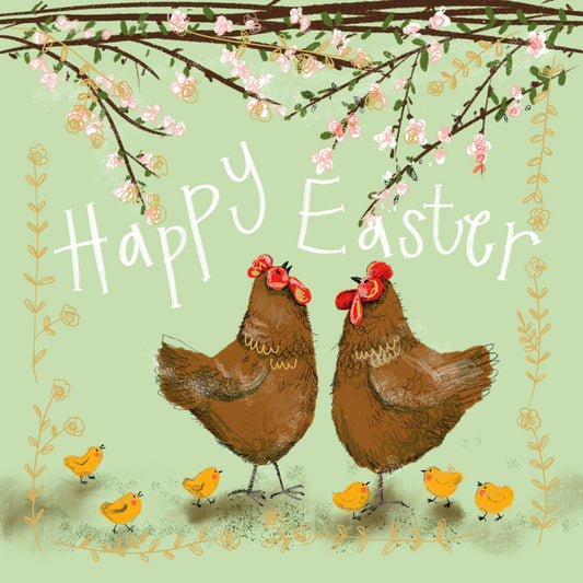 SPRS75 BLOSSOM HENS EASTER CARD SPRS75