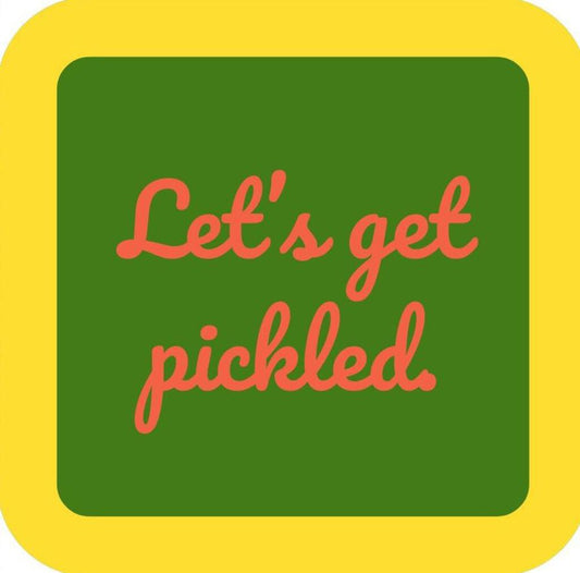 Pickleball Lets Get Pickled Funny Premium Drink Coaster Resin With Cork Backing 266404 266404 266404