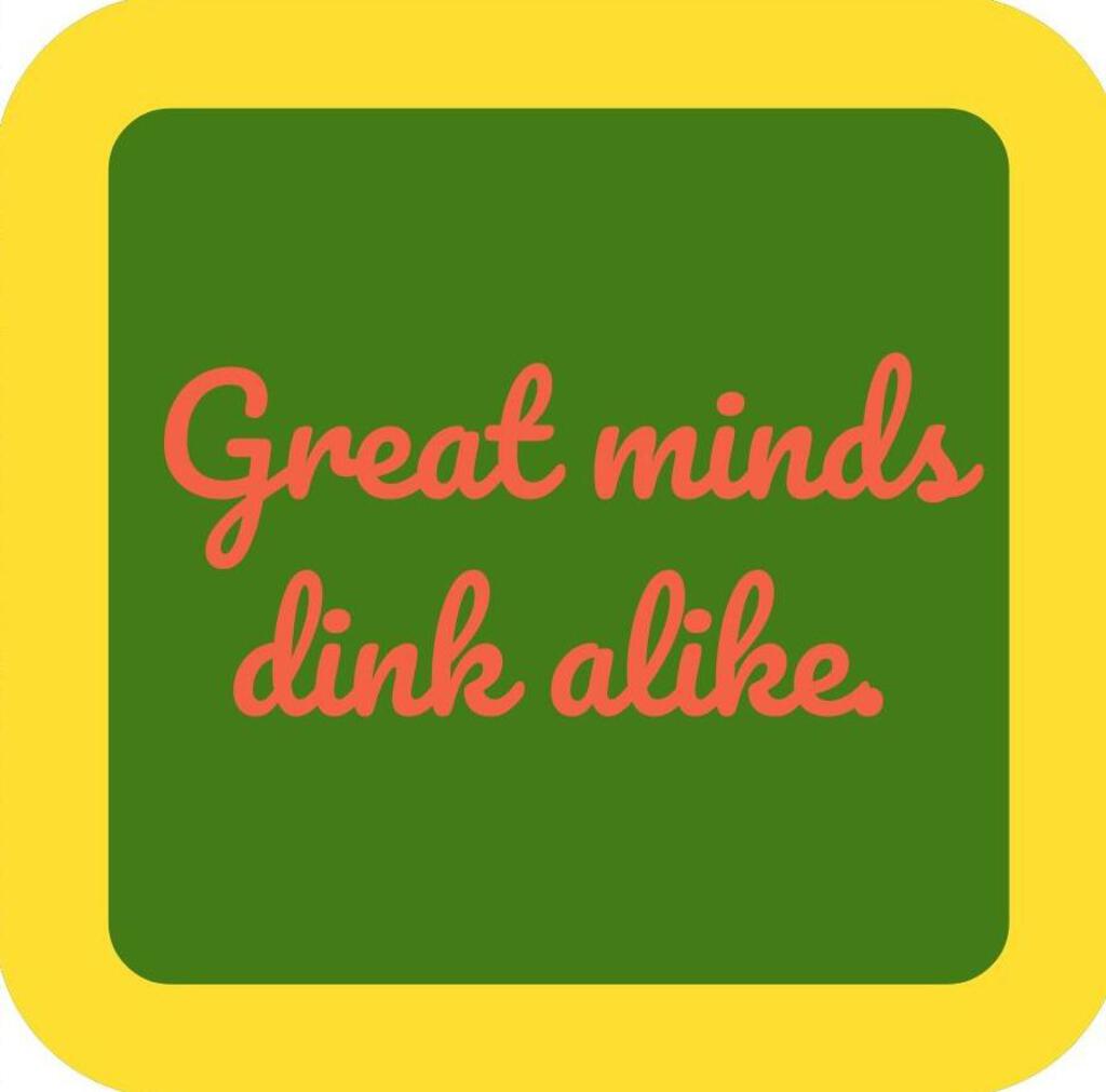 Pickleball Great Minds Dink Alike Funny Premium Drink Coaster Resin With Cork Backing 266405 266405 266405