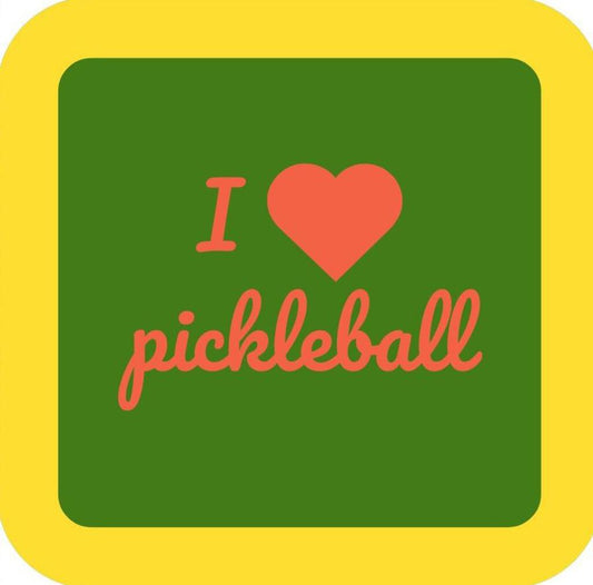 Pickleball I Love Heart Pickleball Funny Premium Drink Coaster Resin With Cork Backing 266409 266409 266409