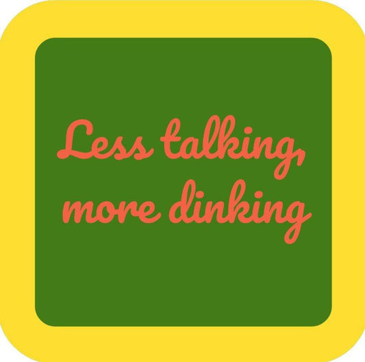 Pickleball Less Talking More Dinking Funny Premium Drink Coaster Resin With Cork Backing 266417 266417 266417