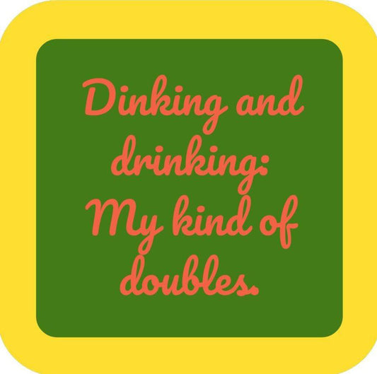 Pickleball Dinking And Drinking Doubles Funny Premium Drink Coaster Resin With Cork Backing 266420 266420 266420