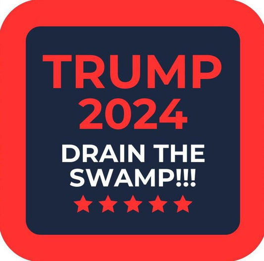 Donald Trump 2024 Drain The Swamp Funny Premium Drink Coaster Resin With Cork Backing 266712 trump_drain_swamp2 266712