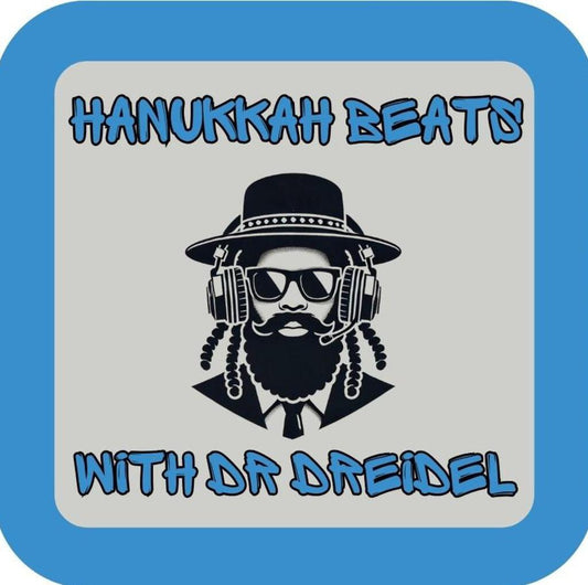 Hanukkah Beats With Dr Dreidel Funny Holiday Premium Drink Coaster Resin With Cork Backing 266967