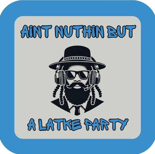 Aint Nuthin But A Latke Party Funny Holiday Premium Drink Coaster Resin With Cork Backing 266969