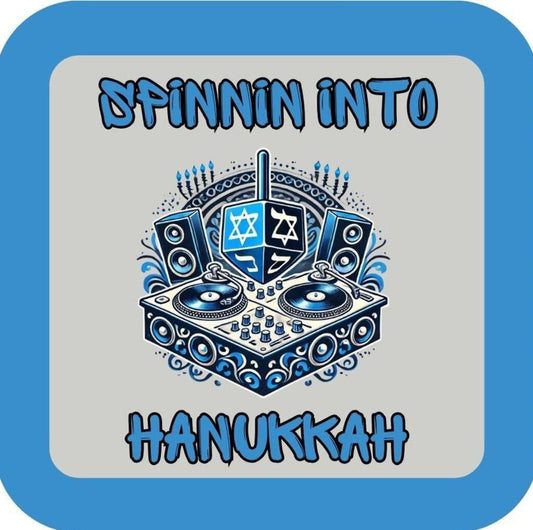 Spinnin Into Hanukkah Funny Holiday Premium Drink Coaster Resin With Cork Backing 266974