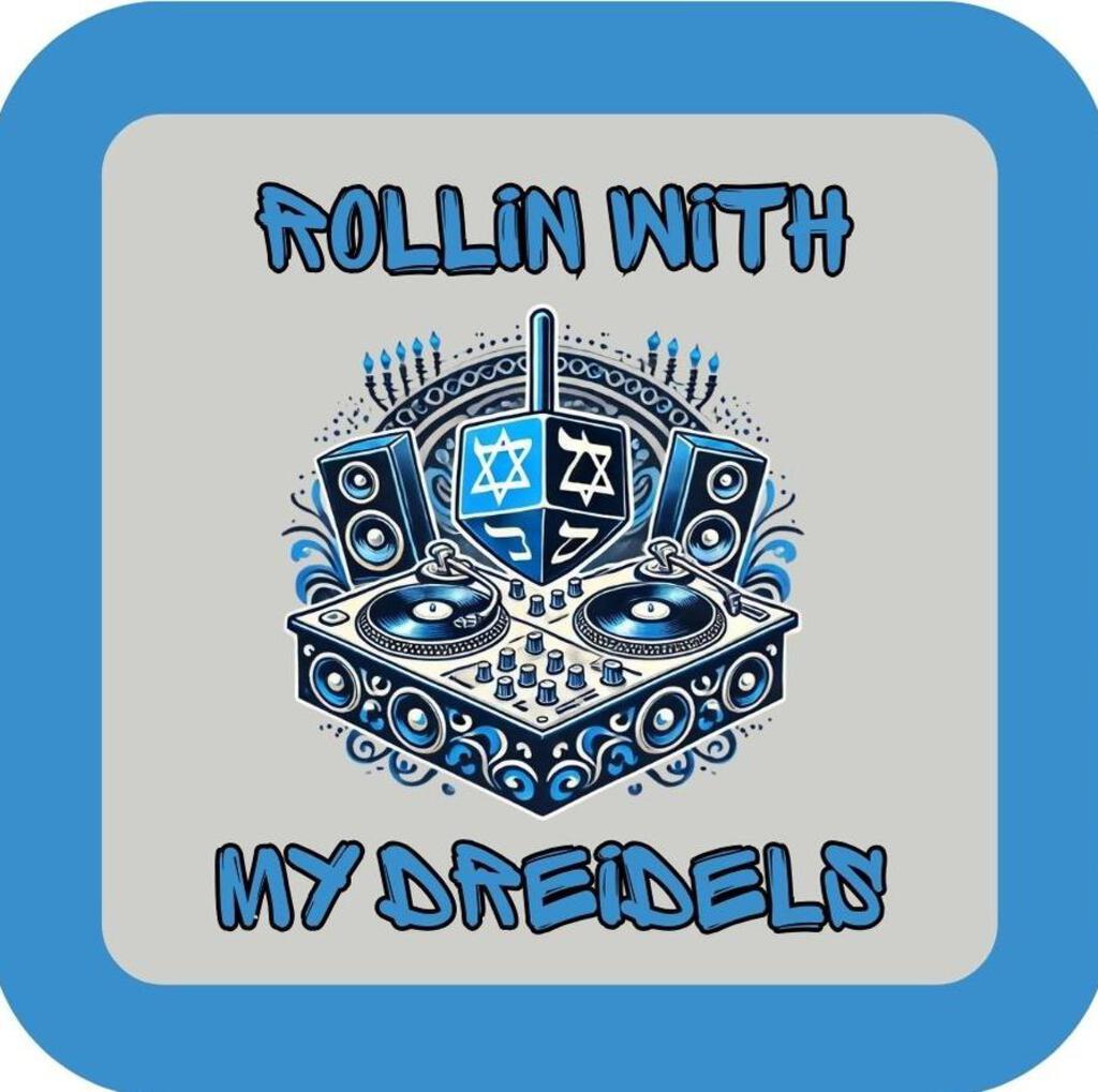 Rollin With My Dreidels Funny Holiday Premium Drink Coaster Resin With Cork Backing 266977