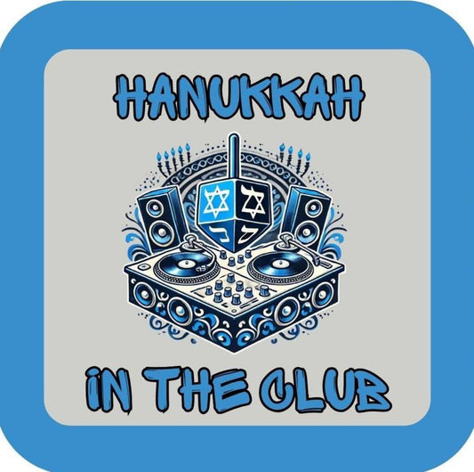 Hanukkah In The Club Funny Holiday Premium Drink Coaster Resin With Cork Backing 266978