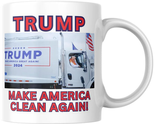 Donald Trump President Make America Clean Again 45 47 Double Trouble Ceramic Coffee Mug 12 oz 267739